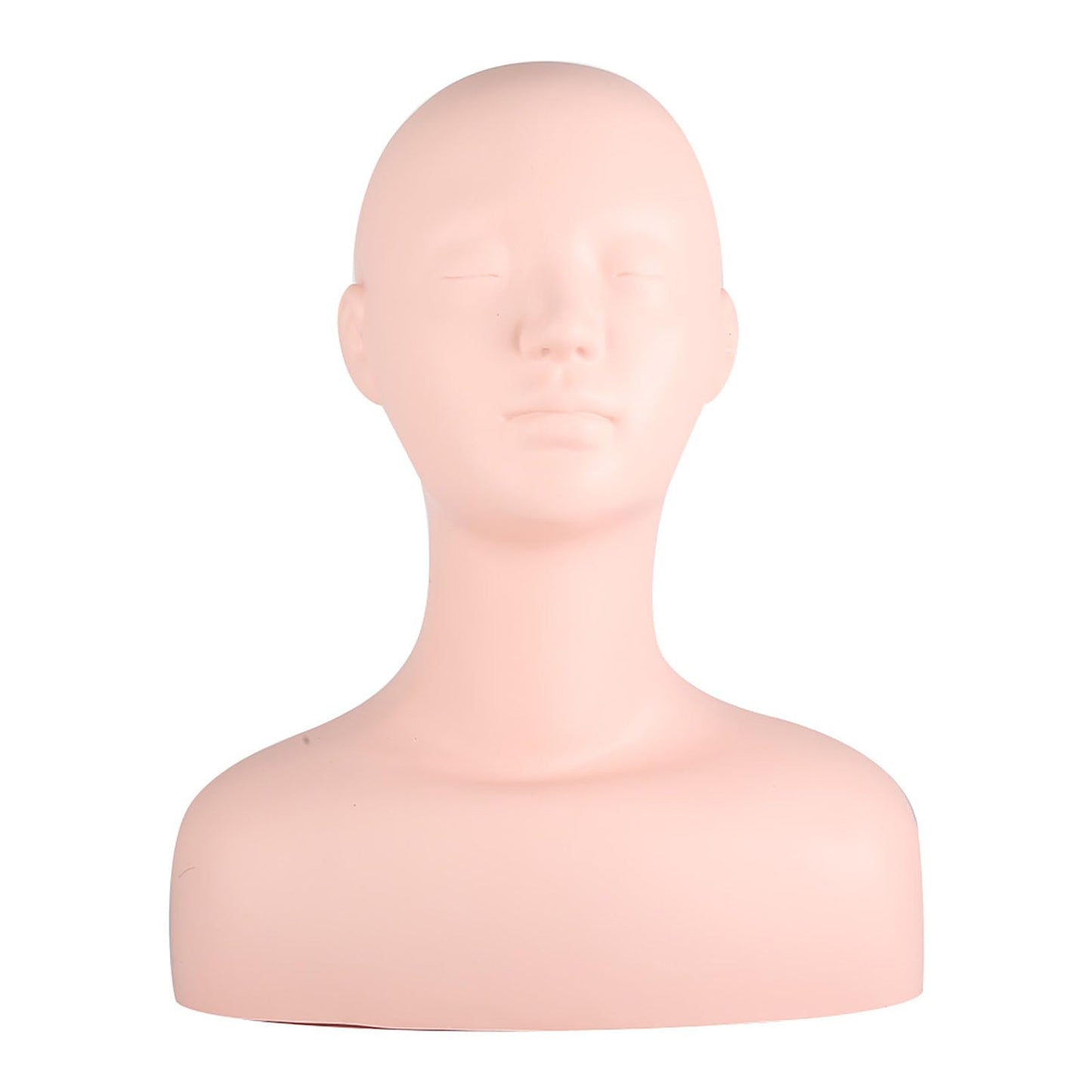 Lwuey Multi Function Makeup Practice Model, Esthetics Soft Mannequin Head with Shoulders Massage Wig Hat Display Silicone PVC Skin Texture Facial Practicing for Salons Cosmetology School Students