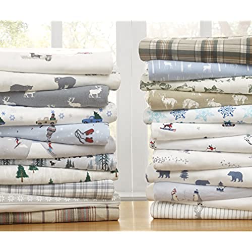 Eddie Bauer - King Sheets, Cotton Flannel Bedding Set, Brushed For Extra Softness, Cozy Home Decor (Bunkhouse Plaid, King)