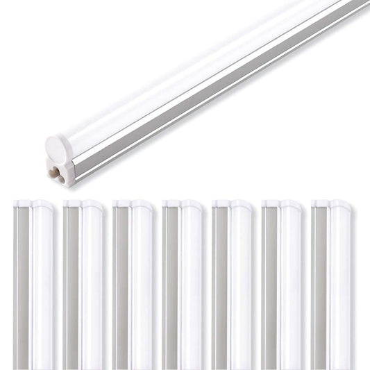 Barrina LED T5 Integrated Single Fixture, 4FT, 2200lm, 6500K (Super Bright White), 20W, Utility Shop Light, Ceiling and Under Cabinet Light, ETL Listed, Corded Electric with ON/Off Switch, 8 Pack