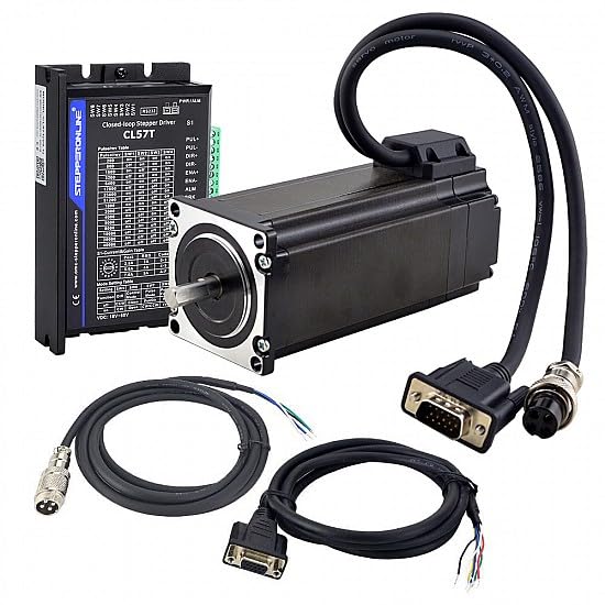 STEPPERONLINE Closed Loop Stepper Motor 1 Axis CNC KIT 3.0 Nm/424.92oz.in Nema 23 Motor & 0-8.0A 24-48VDC Closed Loop Stepper Driver CL57T V4.1