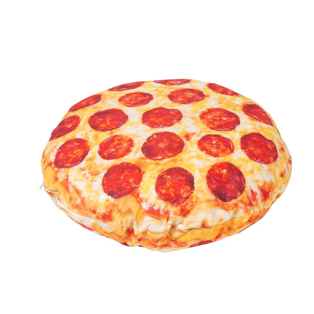 LINIL Pizza Shaped Pillow Funny 3D Giant Round Food Plush Stuffed Pillow Novelty Throw Cushion Stuffed Animal Toy 16"