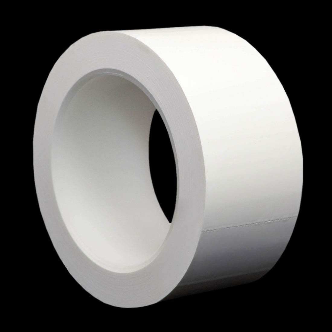 StaticTek Polyvinyl Chloride (PVC) Rubber Solvent Resistant Cleanroom White Tape from Clean Plastic Core, Strong Synthetic Rubber Adhesive, 2 Inch 36 Yard (Pack of 4)