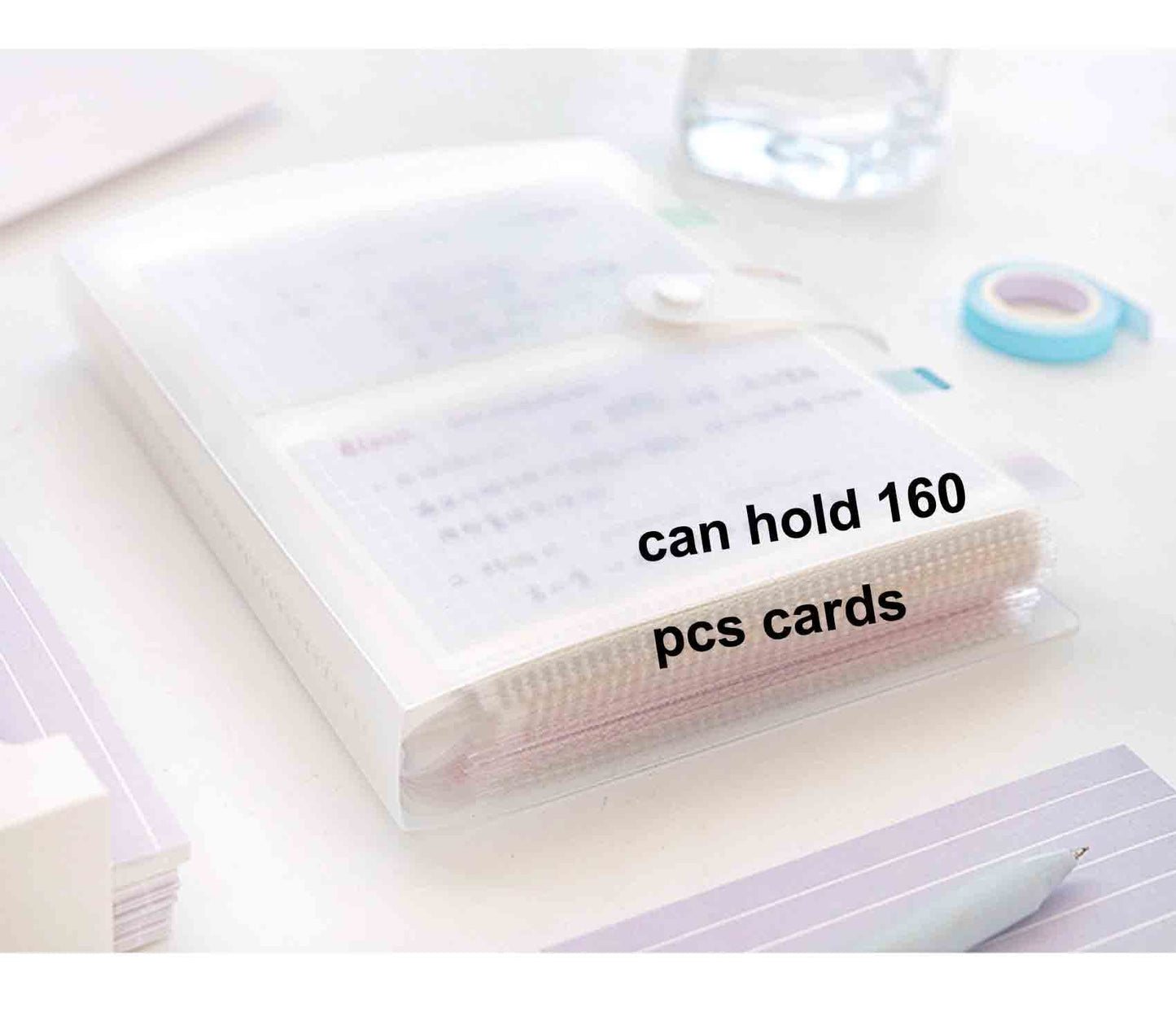 YOAVIP 3x5 Index Cards Clear Plastic Holder Organizer Pouches Book Binder 40 Page Hold 160 Cards 4 Pack