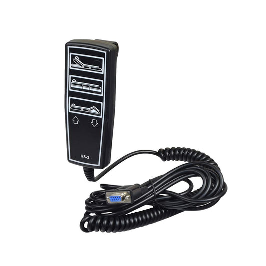 AlveyTech 3-Function 9-Pin Hand Control Pendant with Screw-On Connector for Drive Medical Full Electric Hospital Beds - Replacement Remote for Drive Adjustable Beds 15300/15302/15303/15005 (15005HC)