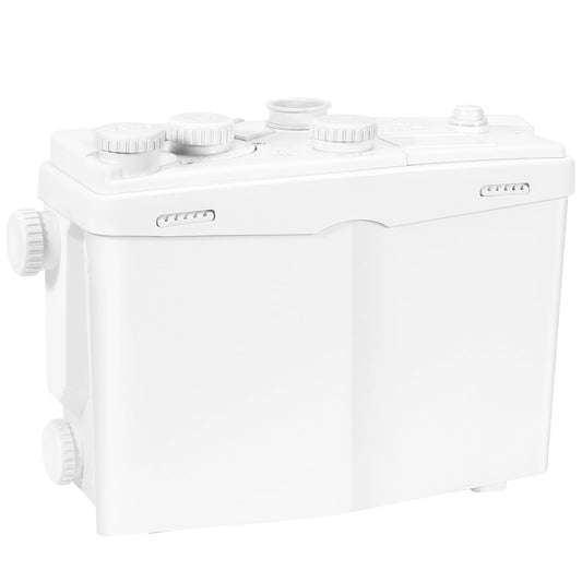 1200W Utility Sink Pump with Blade PCB Function Macerator Sewerage Sump Pump Upflush to 39.4FT 2800GPH with 4 Water Inlets 2 Outlets Drain for Sink Shower Laundry Washing Machine Kitchen Basement