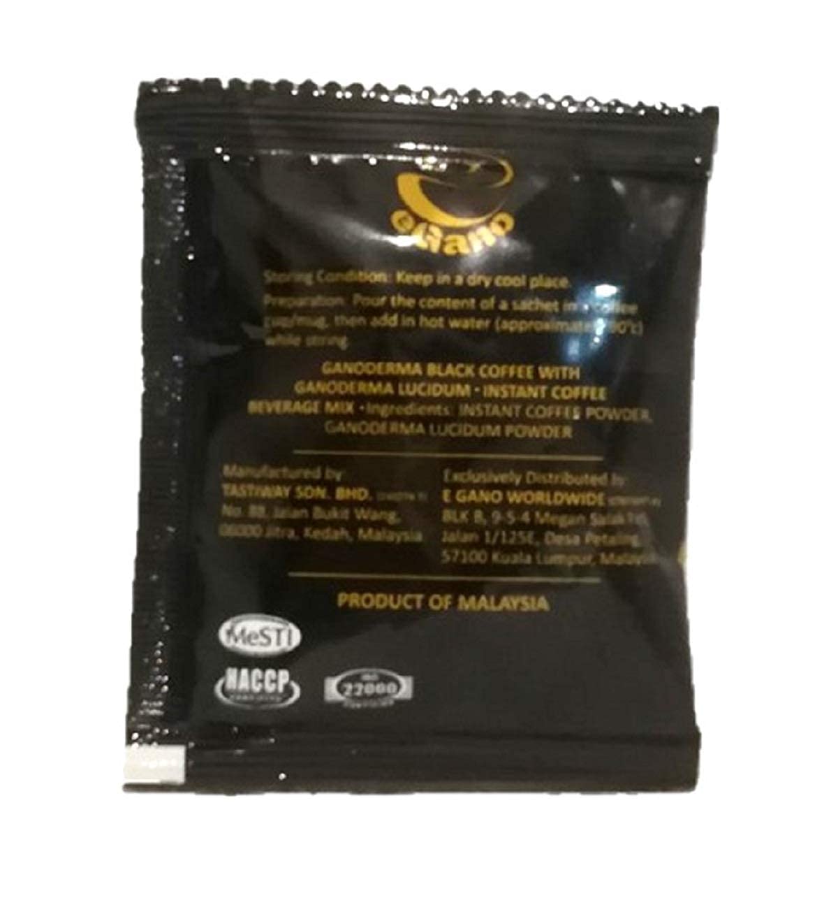 6 Boxes eGano Premium Ganoderma Black Coffee Instant Coffee With Ganoderma Lucidum Extract (3.5g x 30 Sachets / Box)
