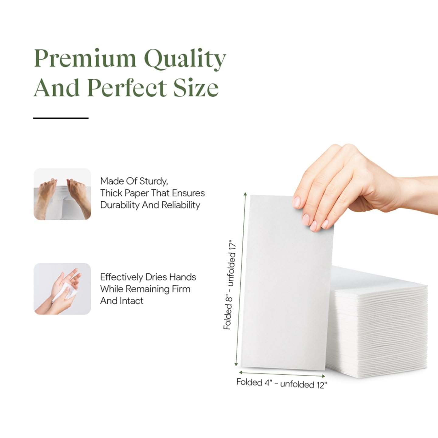 200 Disposable Linen Feel Guest Towels - Paper Hand Towels for Bathroom - Cloth Like White Paper Towel - Cocktail Hand Napkins - Highly Absorbent, Soft Fancy Guest Hand Towels 12" X 17" (Pack Of 200)