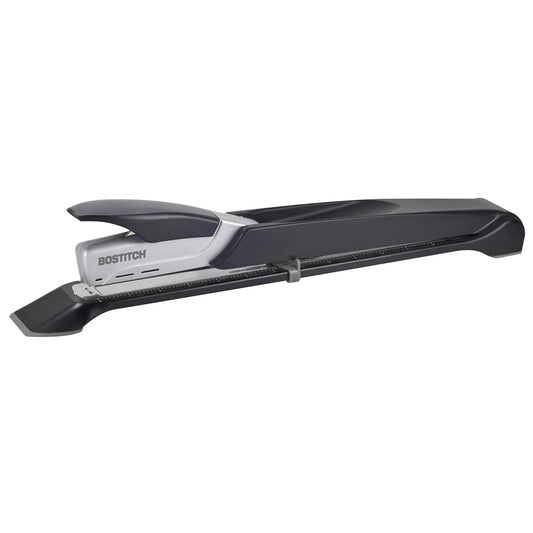 Bostitch Office Booklet Stapler - One Finger, No Effort, Spring Powered, Long Reach Stapler - Silver (1610)