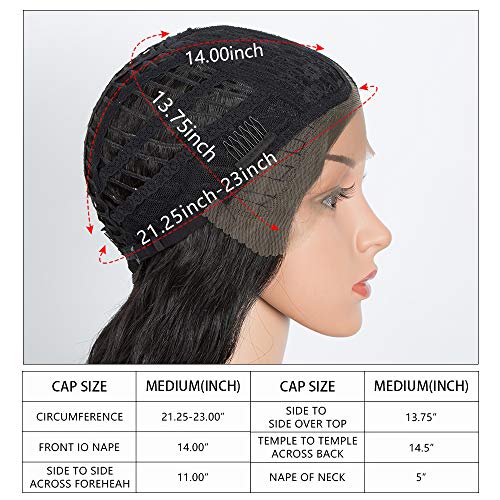DÉBUT Lace Front Wigs 30 inches Water Wave Super Long Synthetic Wigs with Baby Hair Heat Resistant 240g 6 inches Lace Parting 150% Density (Natural Black)