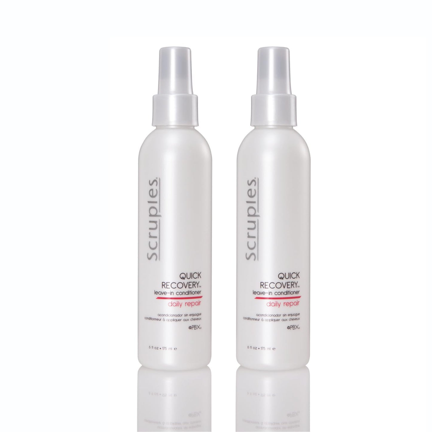 Scruples Quick Recovery Leave In Conditioner - Detangling Spray & Heat Protectant to Condition + Protect Hair - Damaged Hair Repair, 6 oz (Pack of 2)