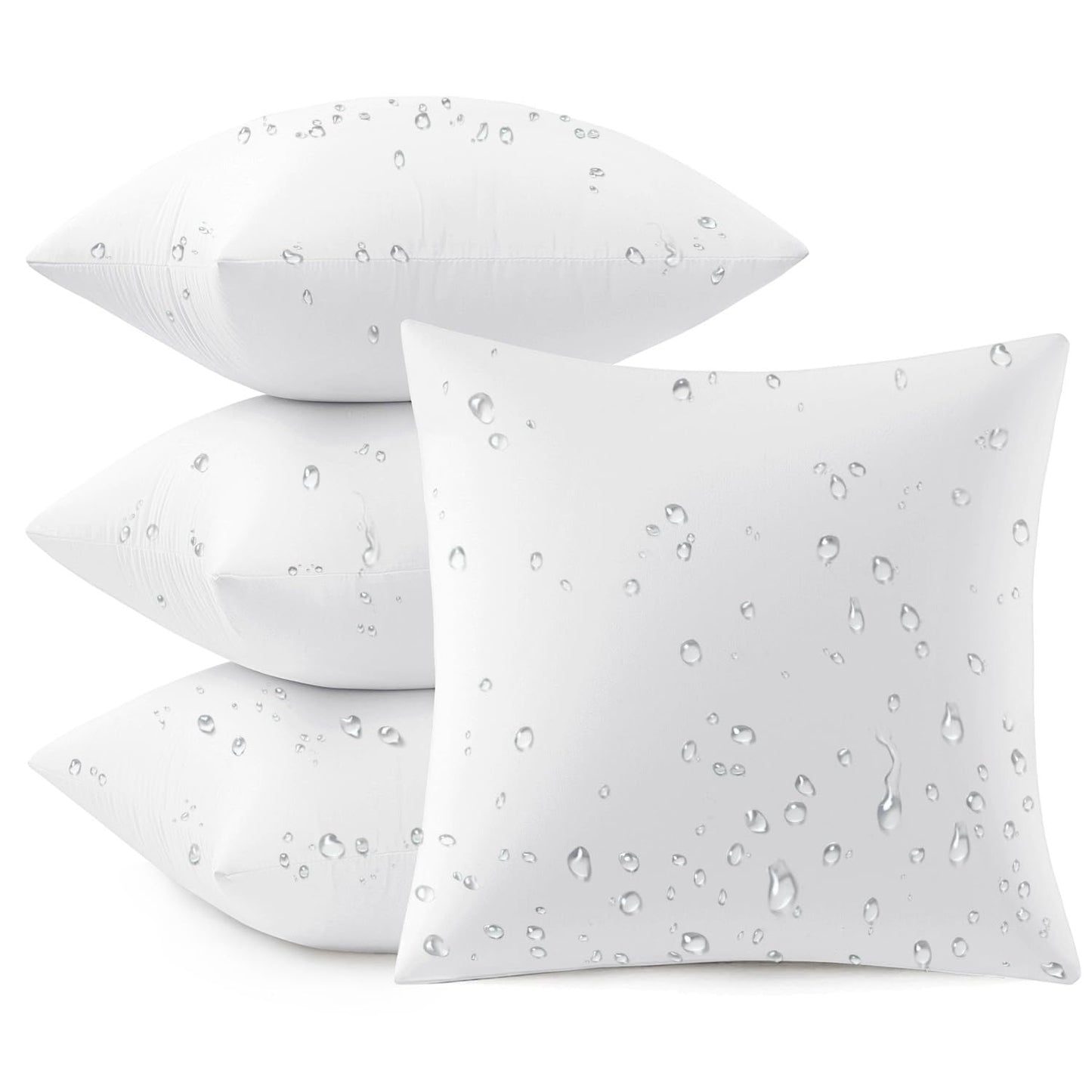 MIULEE Outdoor Pillow Inserts 20x20 Pack of 4 Waterproof Throw Pillow Inserts Decorative 100% Virgin Fibers Filling for Patio Sofa Couch
