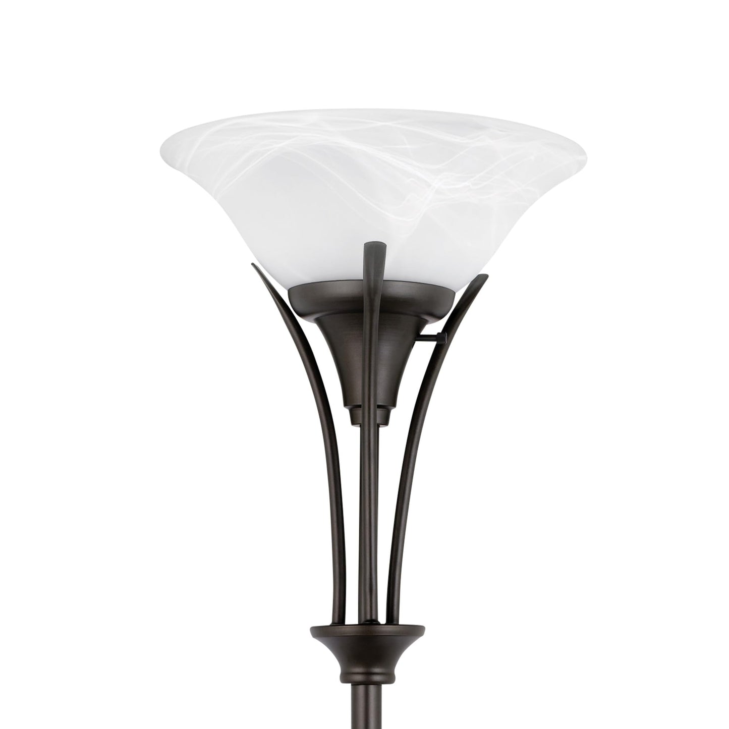 Globe Electric 63361 Gatineau 71" Dark Bronze Floor Lamp with Alabaster Glass Shade