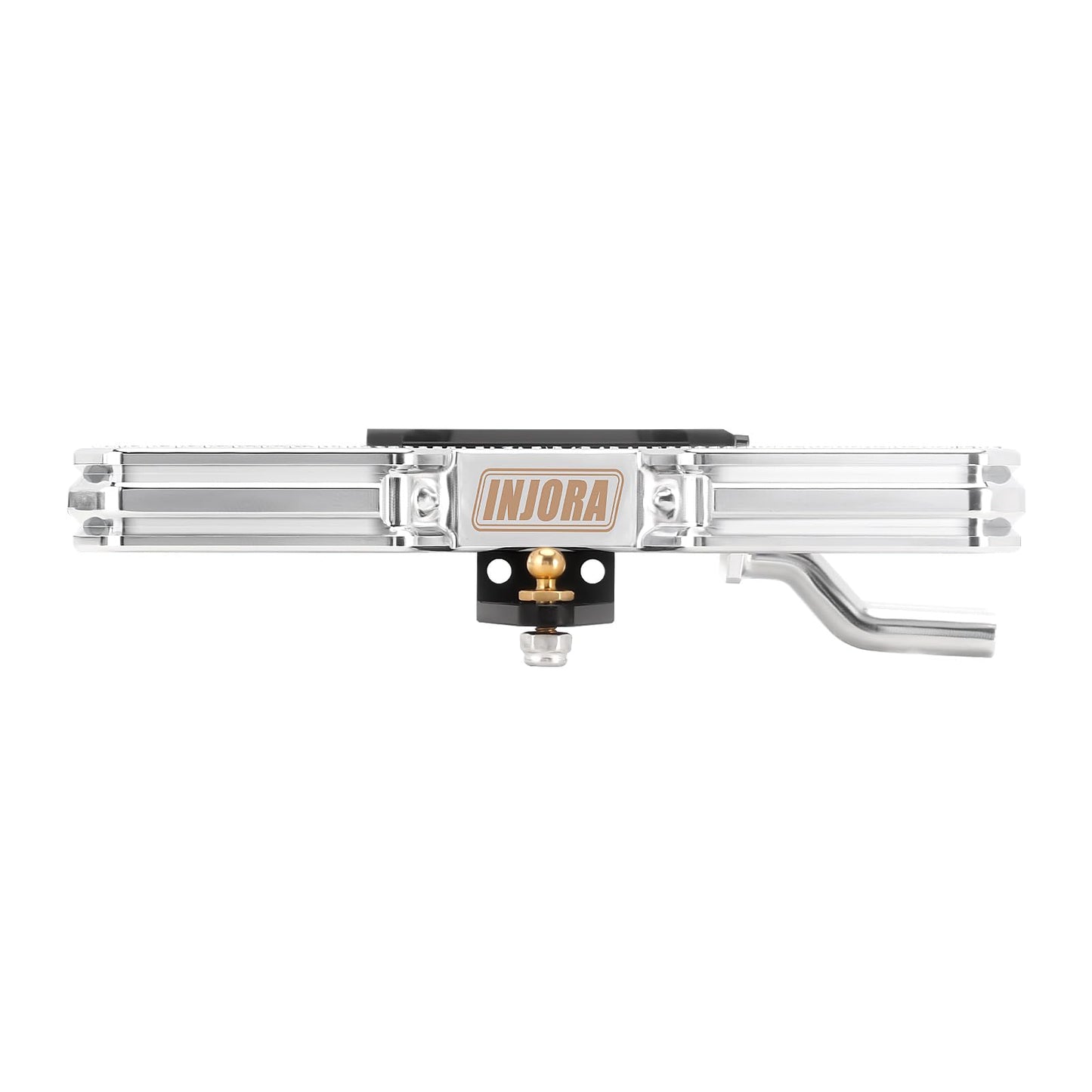 INJORA 33g Front and 33g Rear Bumper with Dual Exhaust - CNC Aluminum Bumper Set for 1/18 RC Crawler TRX4M High Trail F150 Upgrade