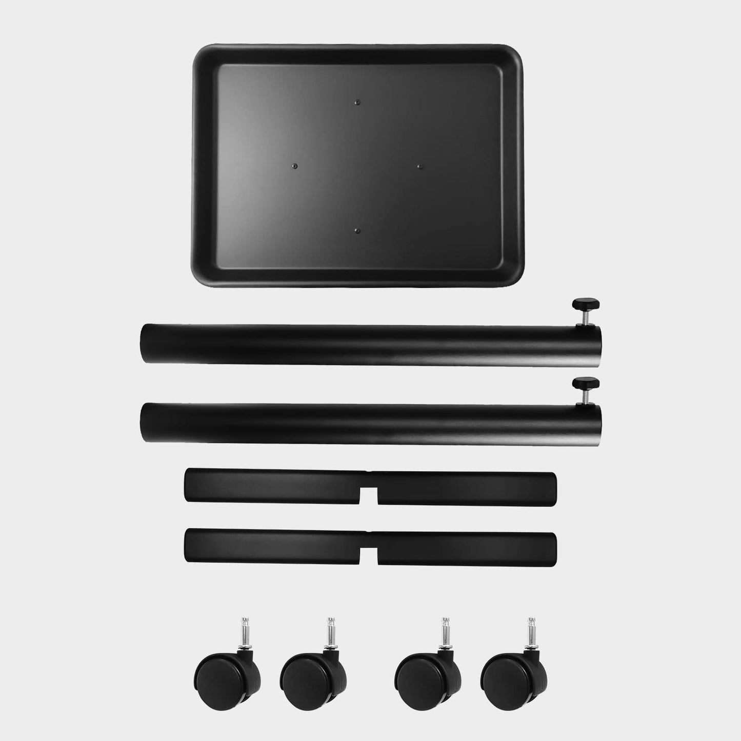 Salon Tray, Metal Feet Salon Rolling Tray Cart, Aluminum Salon Color Tray, Tattoo Tray with Wheels, Aluminum Instrument Tray for Salon&Spa Use Black…