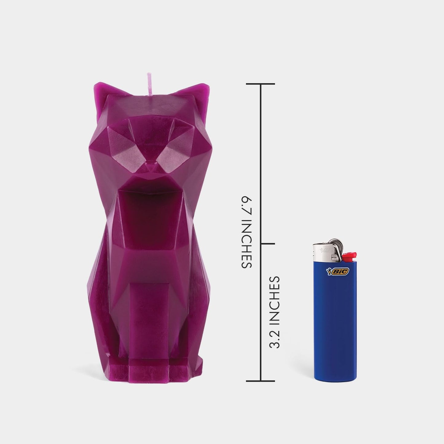 PyroPet Kisa Cat Candle (Burgundy) - The Original Cat Candle with Metallic Skeleton | Halloween Decor | Unique Gift for Cat Lovers | 20-Hr Burn Time | Dimensions: 6.7x2.9x4.5 in