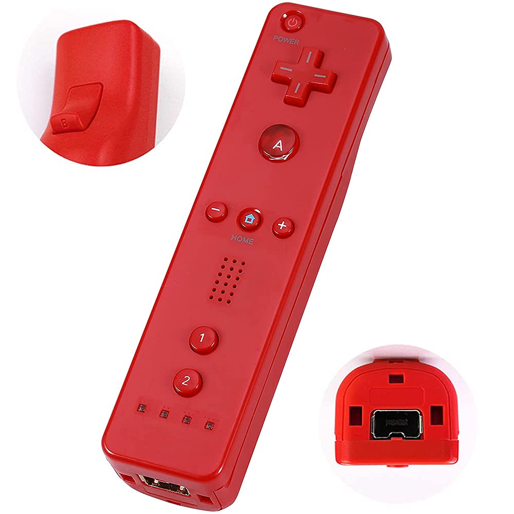 Tevodo Wii Remote Controller, 4 Packs Upgrade Wii Wireless Controller Compatible with Wii Wii U(Red Blue Pink Deep Blue)