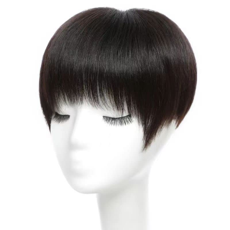 BESTOPPER Curly Hair Topper 100% Real Human Hair Topper Clip In/On Hair Pieces For Women Thinning Hair And Hair Loss (Straight-natural black)