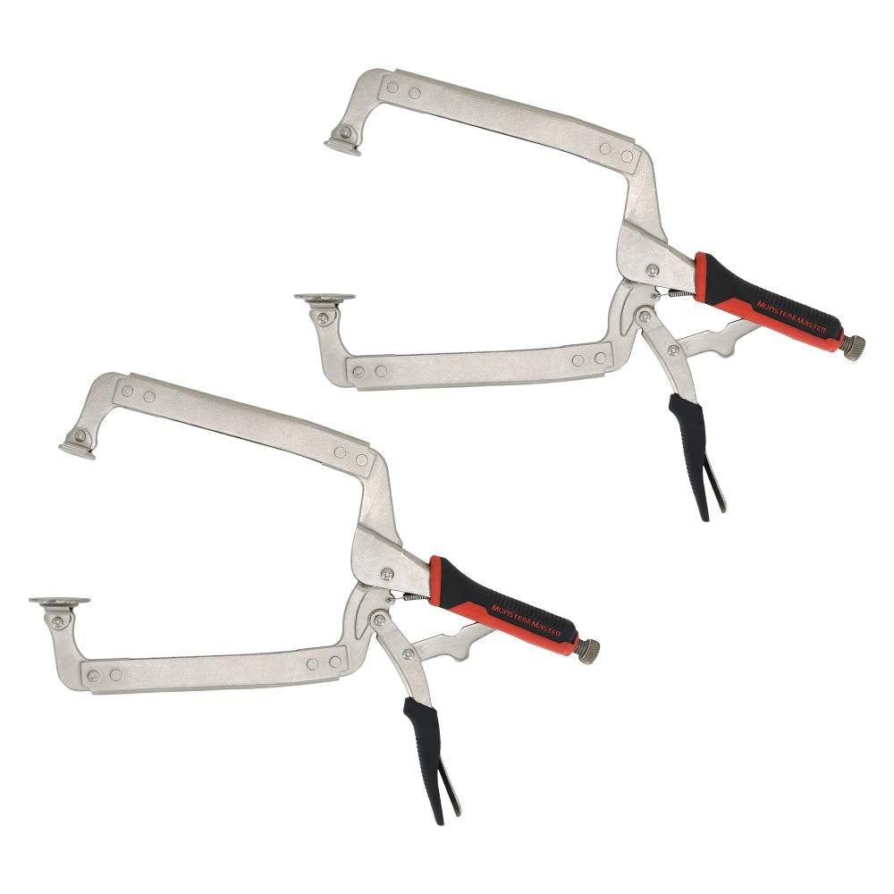 Monster & Master 18" C-clamp Locking Pliers with Swivel Pads, Heavy Duty C Clamp, Welding and Pocket Hole Joinery, 2-Piece