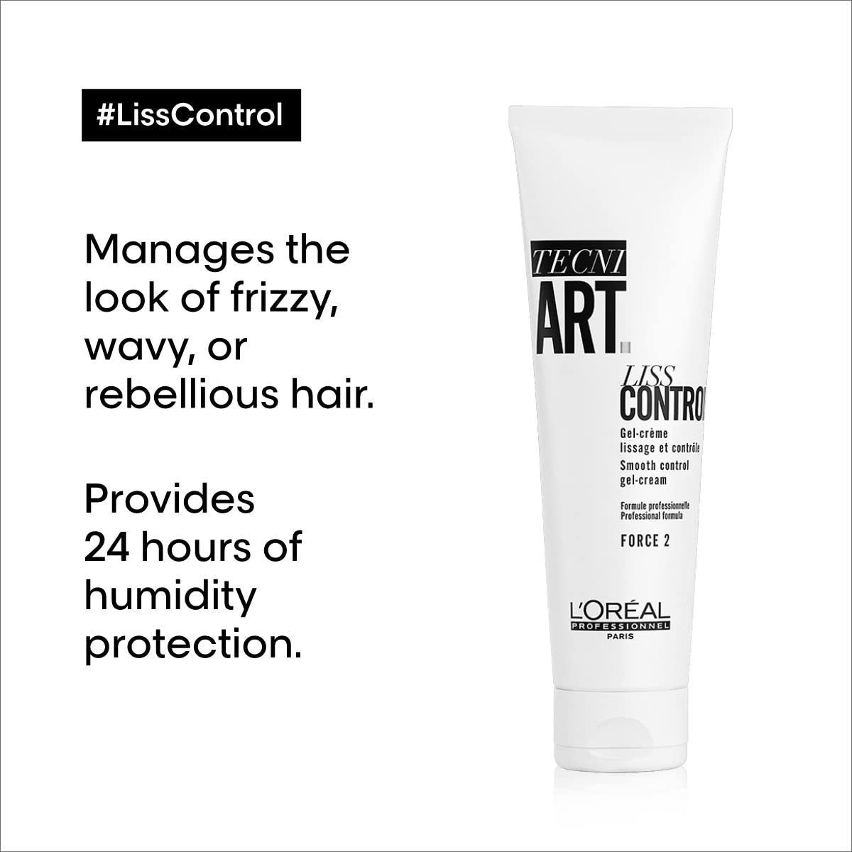 L'Oreal Professionnel Liss Control - Provides Humidity Protection, Smoothing Cream, Manages Frizz and Provides Light Hold For All Hair Types