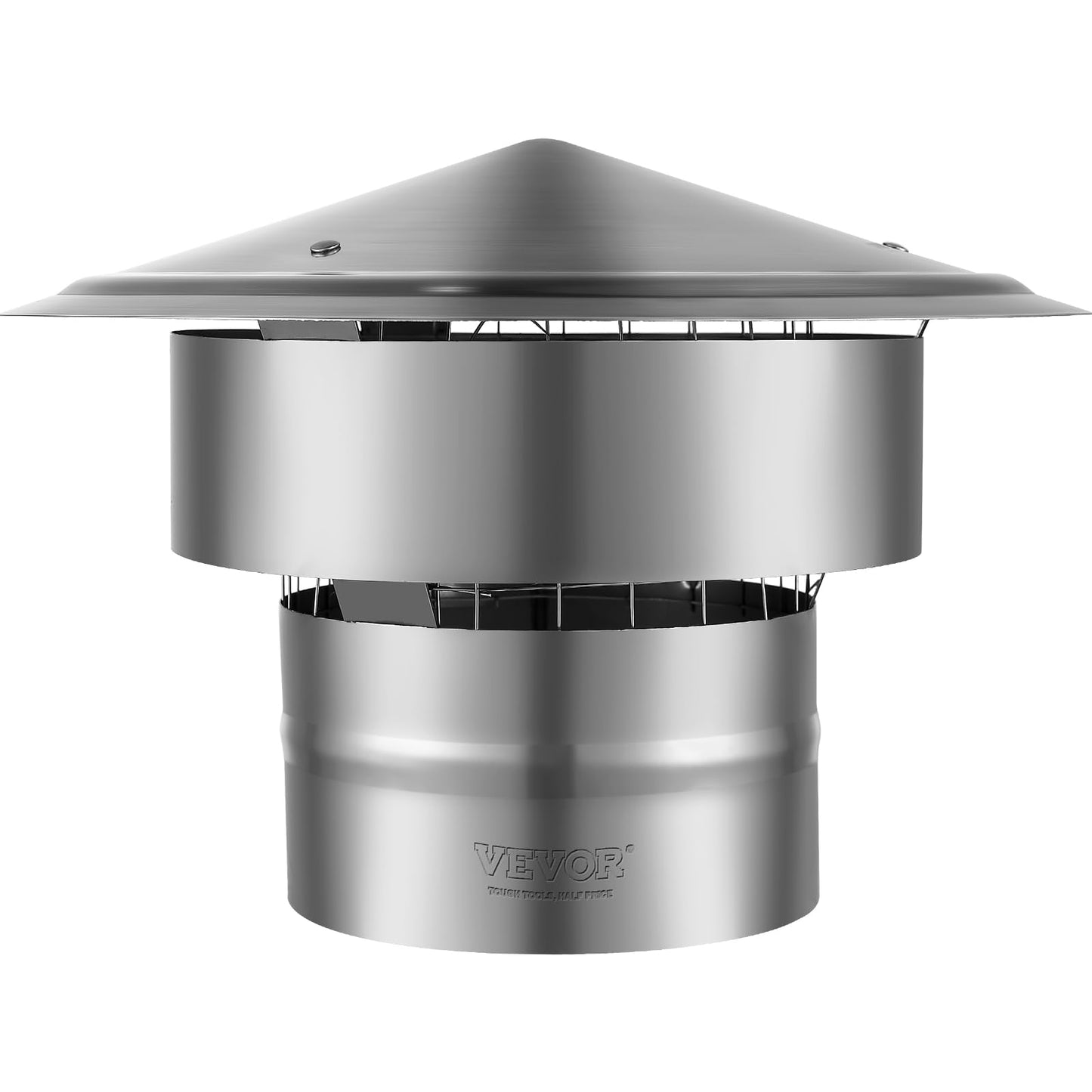 VEVOR 6 inch Chimney Cap - All-Weather Stainless Steel with Reinforced Hardware, Easy Installation Vent Cover for Outdoor Protection