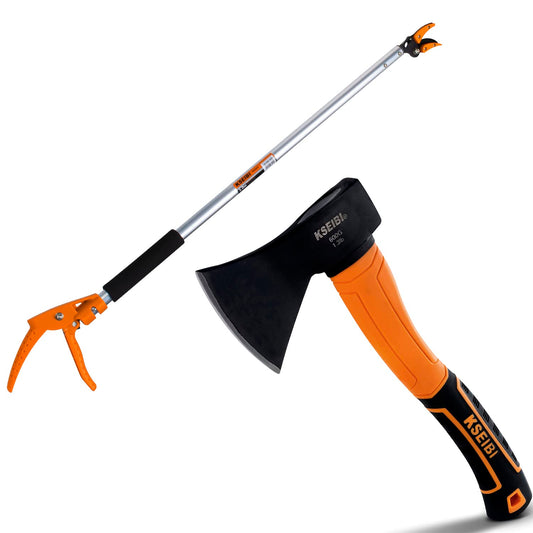 KSEIBI 143020 Long Reach Cut and Hold Bypass Pruner Max Cutting 1/2 inch Small Camping Splitting Hatchet 14 inch