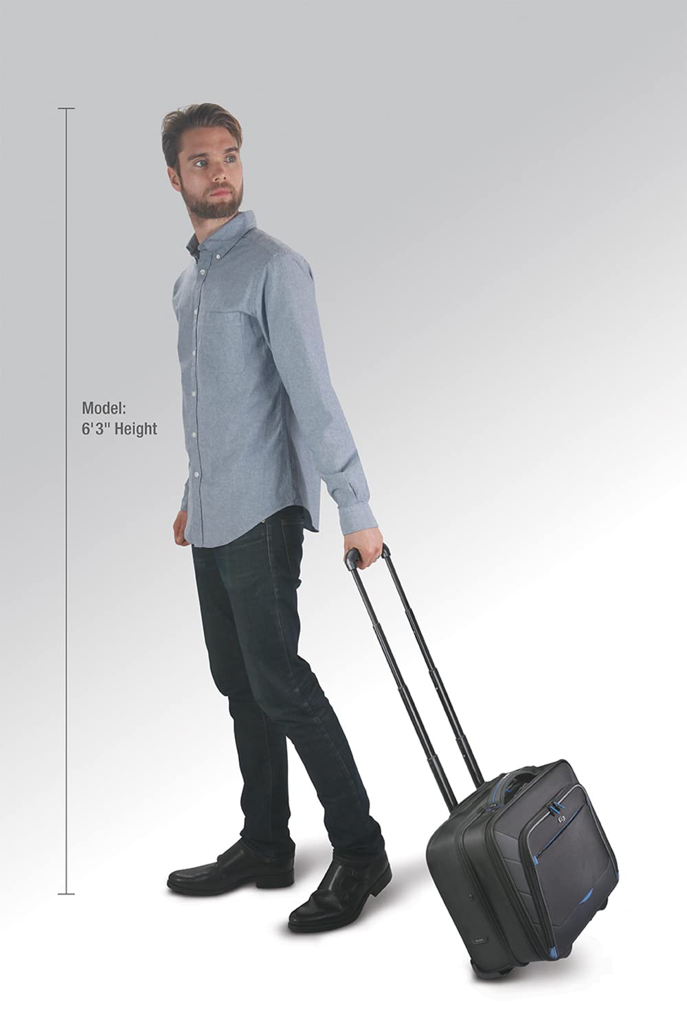 Solo New York Active Rolling Overnight Laptop Bag. Business Travel Rolling Overnighter Case for Women and Men. Fits up to 16 inch laptop - Black, 15" x 16" x 7" (TCC902-4/20)