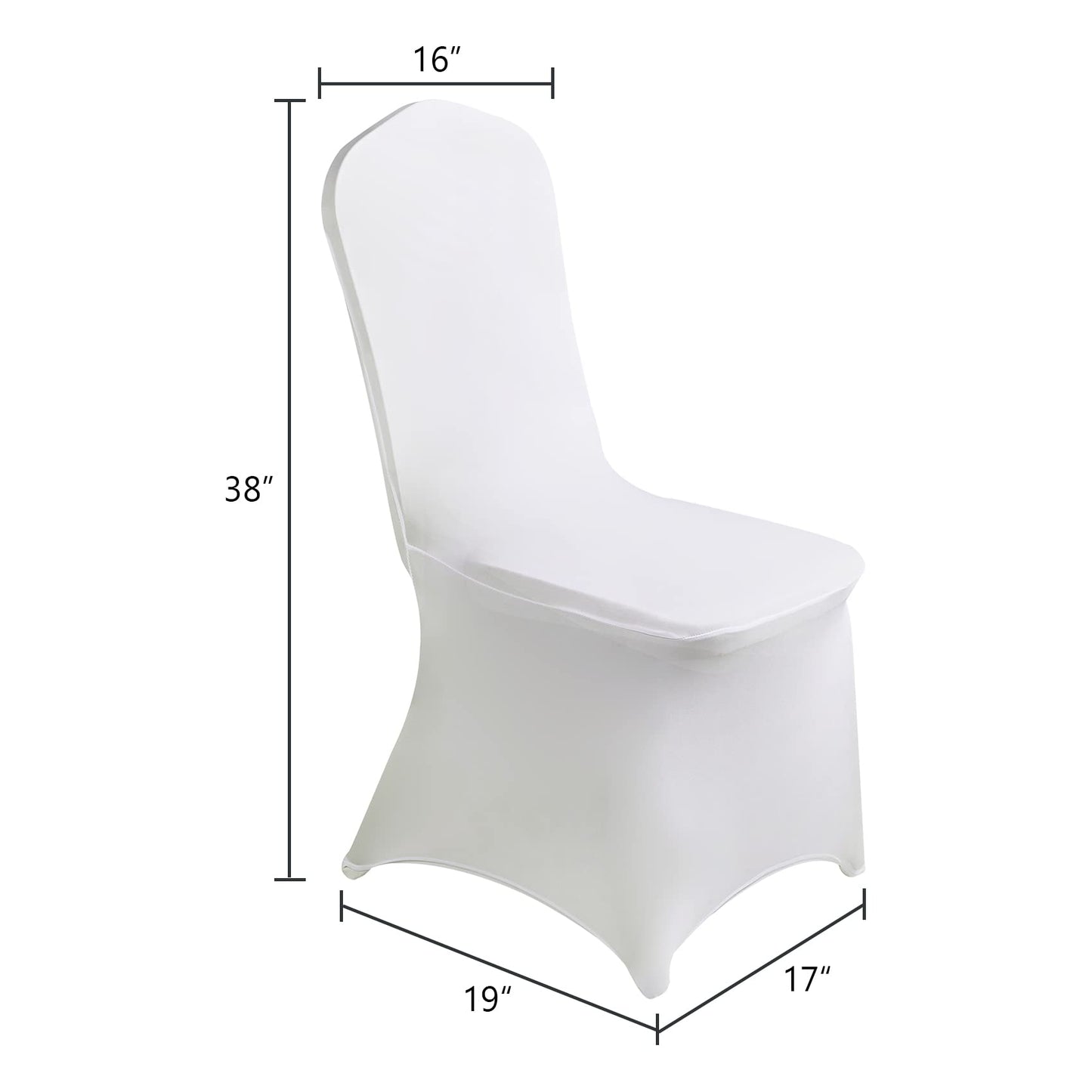SUPERO Waterproof Spandex Chair Cover 25PCS, Stretch Dining Chair Covers, Polyester Outdoor Chair Covers, Protector Stretch Chair Cover for Party Universal, Banquet, Wedding Event, Hotel(White)