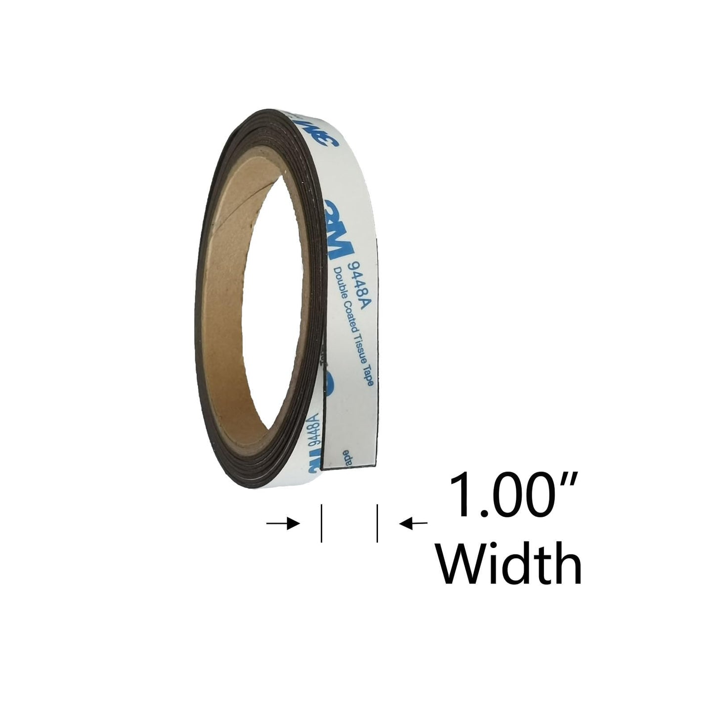 AplysiaTech 1.00 Inch Width Neodymium Flexible Magnet Strip, Magnetic Rubber Tape W/3M Self-Adhesive (60 Inches),Strong Magnetic Tape Strips Roll with 3M Adhesive Backing, Flexible Sticky Magnet Tape