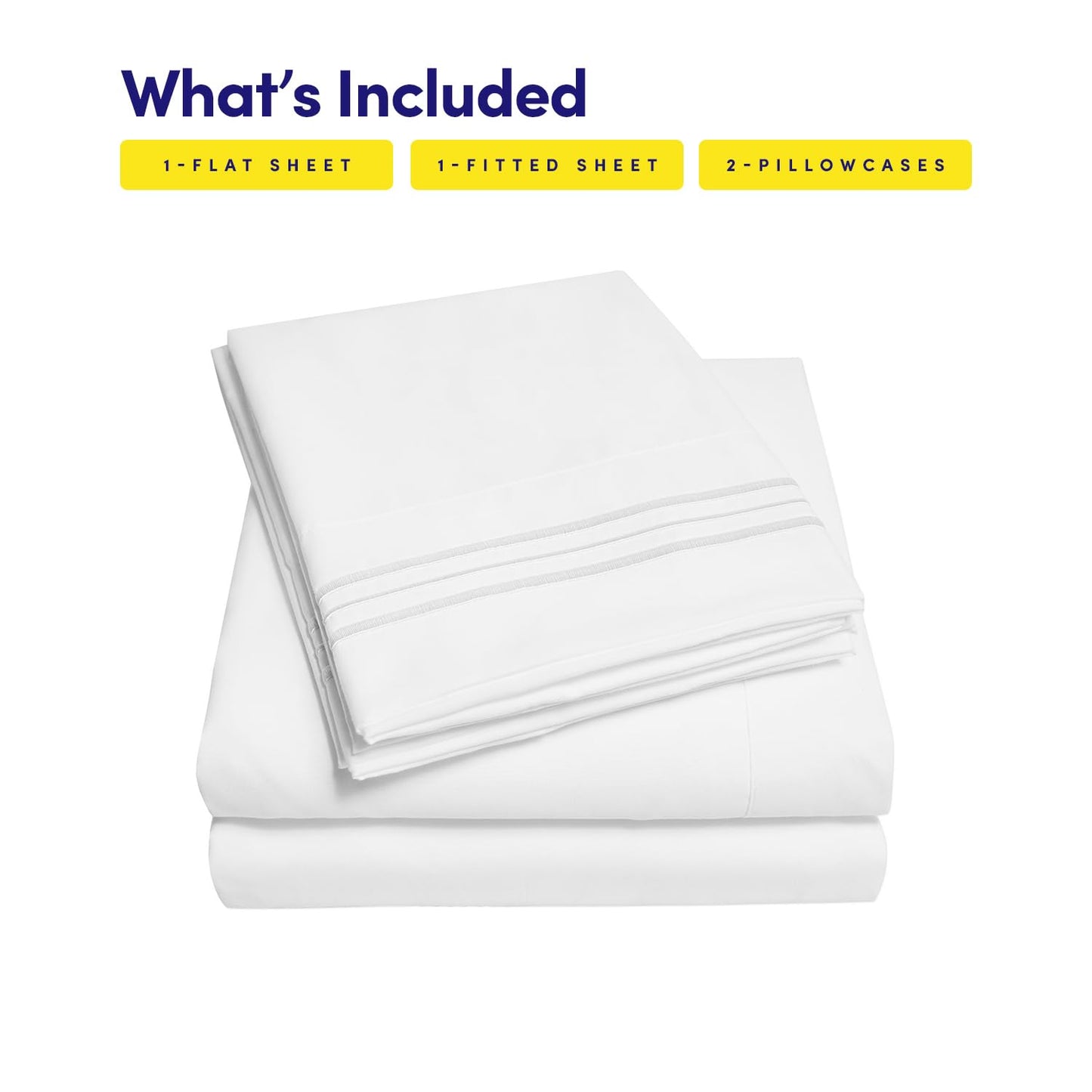 1500 Supreme Collection Sheet Sets White - Luxury Hotel Bed Sheets and Pillowcase Set for King Mattress - Extra Soft, Elastic Corner Straps, Deep Pocket, White