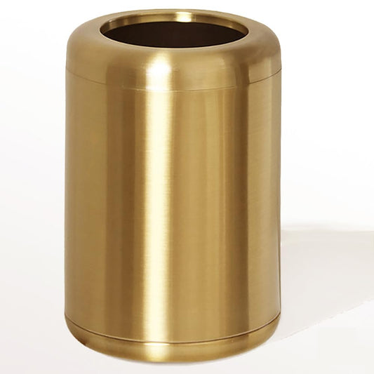 LEASYLIFE 10 L/2.6Gallon,Brass Bathroom Trash can,Gold Bathroom Trash Can, Small Gold Trash Can,Brass Garbage Can for Bathroom,Living Room,Office,Kitchen,Bedroom,Hotel (Gold)