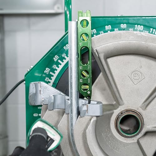Greenlee L107 Electrician's Magnetic Torpedo Level with Conduit Bending Offset Aid, Green