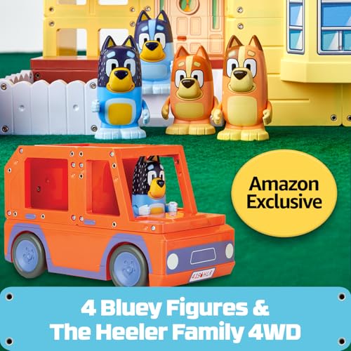 Tile Town Bluey Heeler Family Home 46-Piece Magnetic Tile Playset, Interactive STEM Magnetic Tiles Toys, Includes Bluey & Bingo Figures, Action Tiles