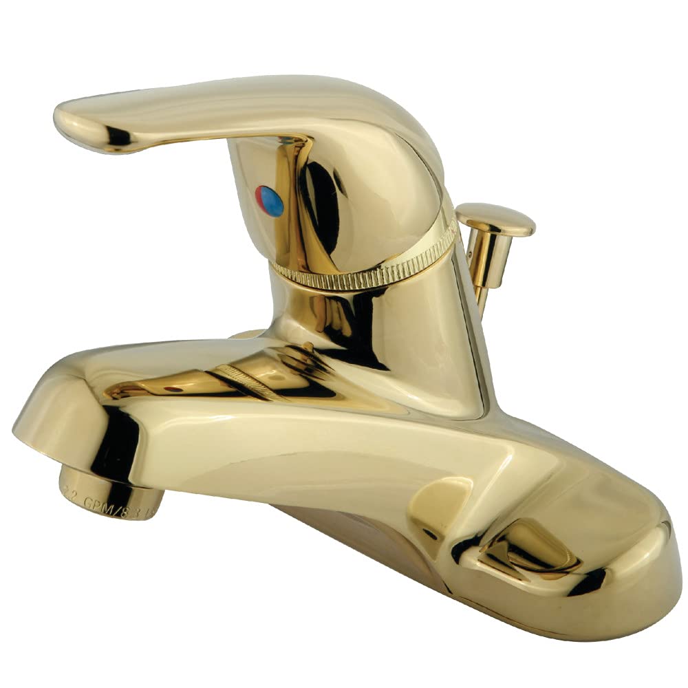 Kingston Brass GKB542 Chatham 4" Centerset Bathroom Faucet, Polished Brass, ABS/Plastic Pop-Up