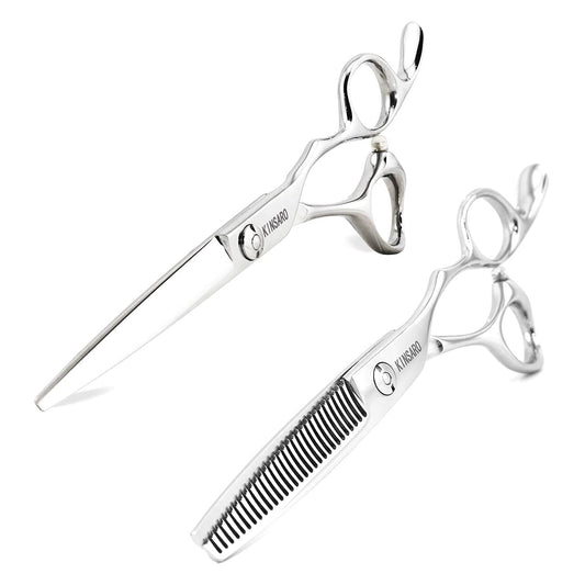 6" Professional Hair Scissors Set Hair Cutting Shears Barber Scissors Japan 440C Barber Hair Thinning Scissors Convex Edge Kinsaro