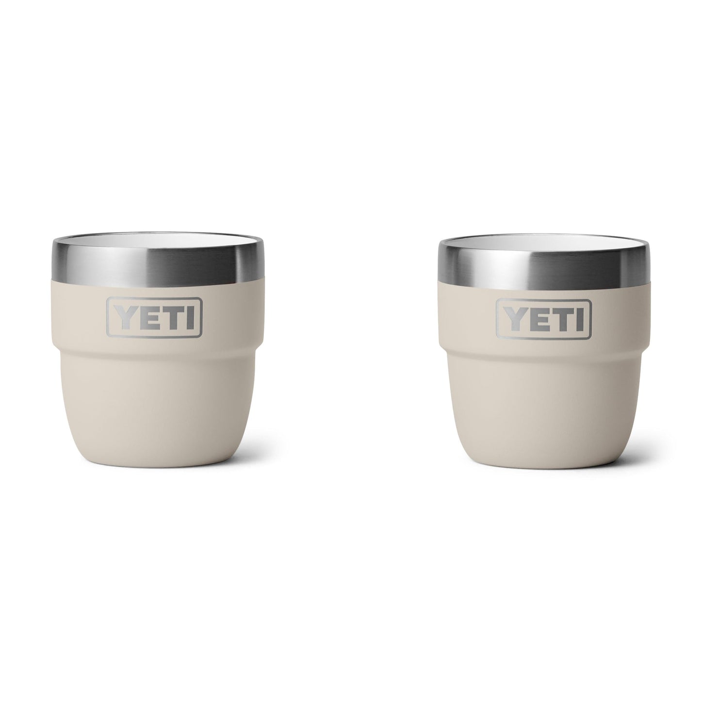 YETI Rambler 4 oz Stackable Cup, Stainless Steel, Vacuum Insulated Espresso/Coffee Cup, 2 Pack, Cape Taupe