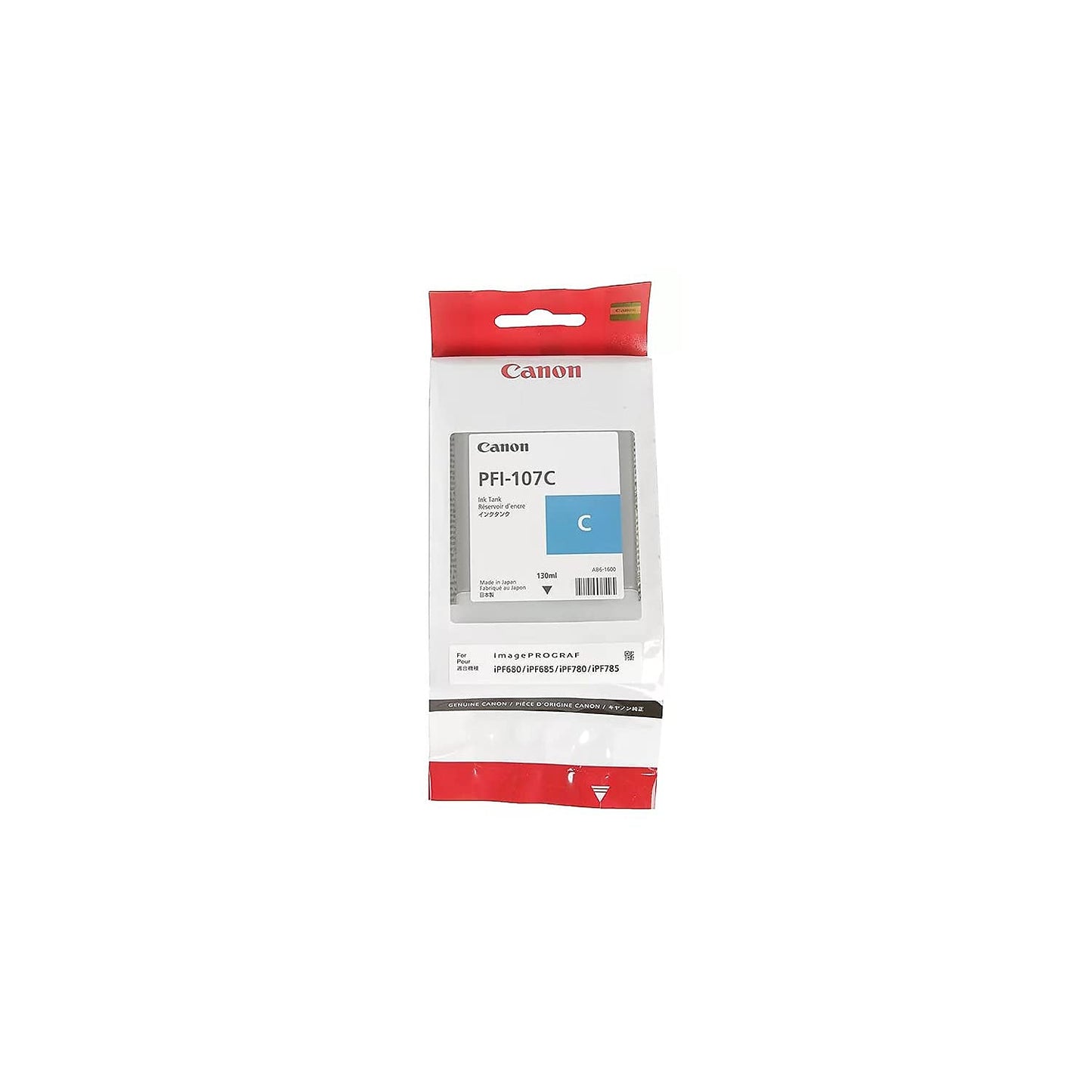 Canon PFI-107C Ink Tank 130 ml (Cyan) in Retail Packaging (CNM6706B001AA)