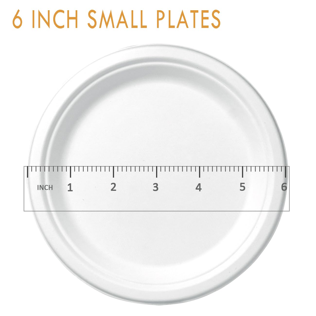 CantaGreen 500 Count 6 Inch Small Heavy Duty Compostable Dessert Plates, Biodegradable Bagasse and Bamboo Fiber Paper Plates