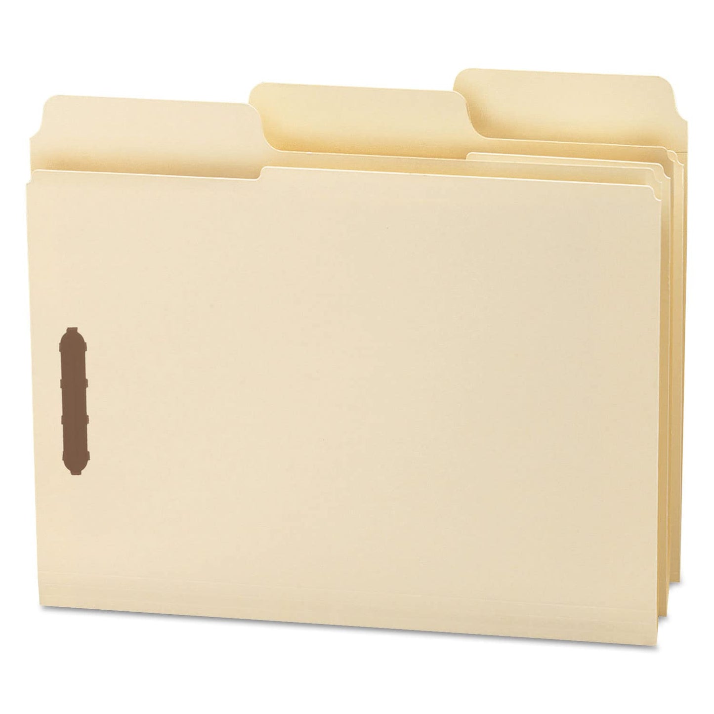 Smead SuperTab® Heavyweight Fastener File Folder, 2 Fasteners, Oversized Reinforced 1/3-Cut Tab, Guide Height, Letter Size, Manila, 50 per Box (14545)