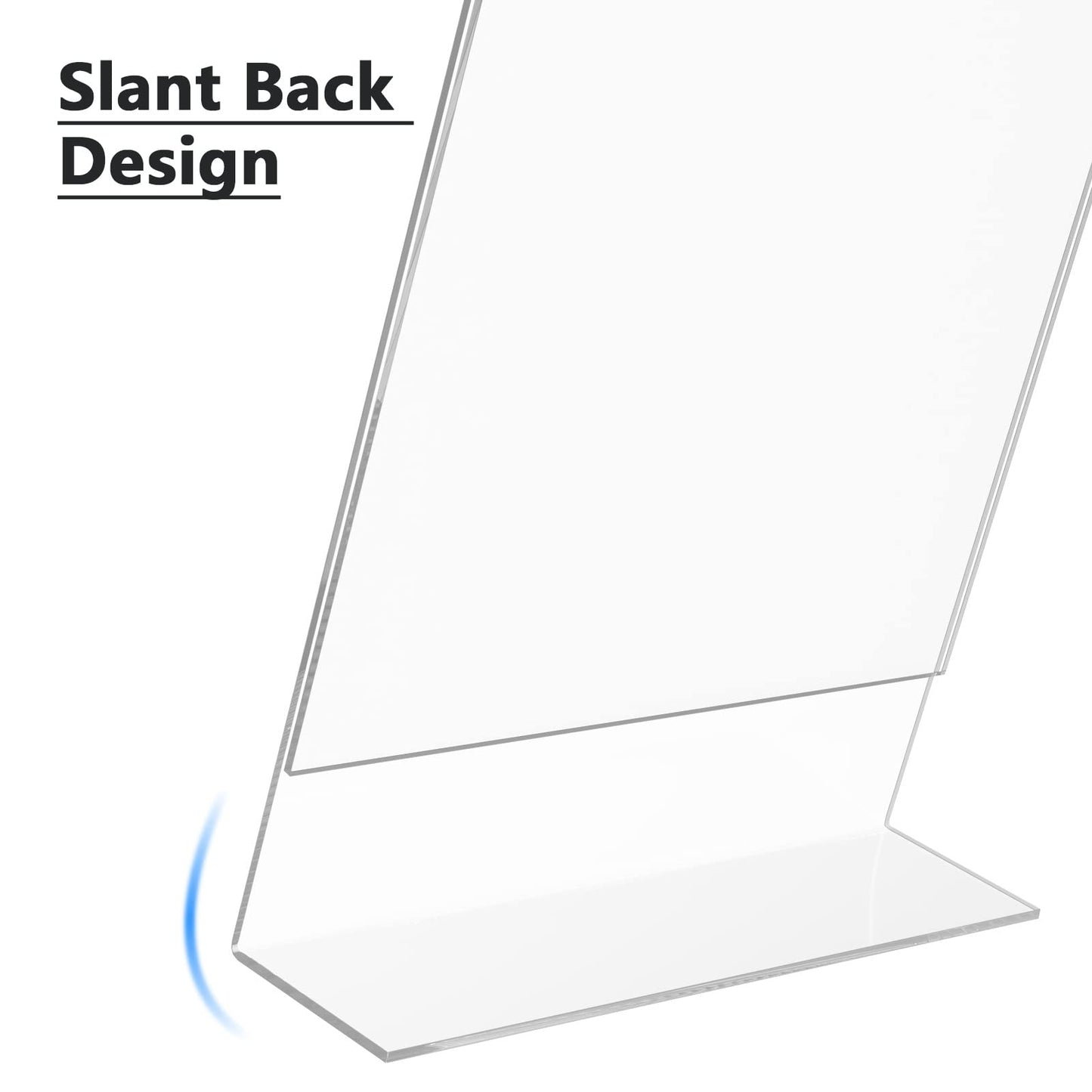 MaxGear Acrylic Sign Holder 8.5 X 11 inches Slant Back Sign Holder Clear Sign Display Holder Plastic Display Stands Table Sign Display Holder for Office, Home, Store, Restaurant - Vertical, 12 Pack