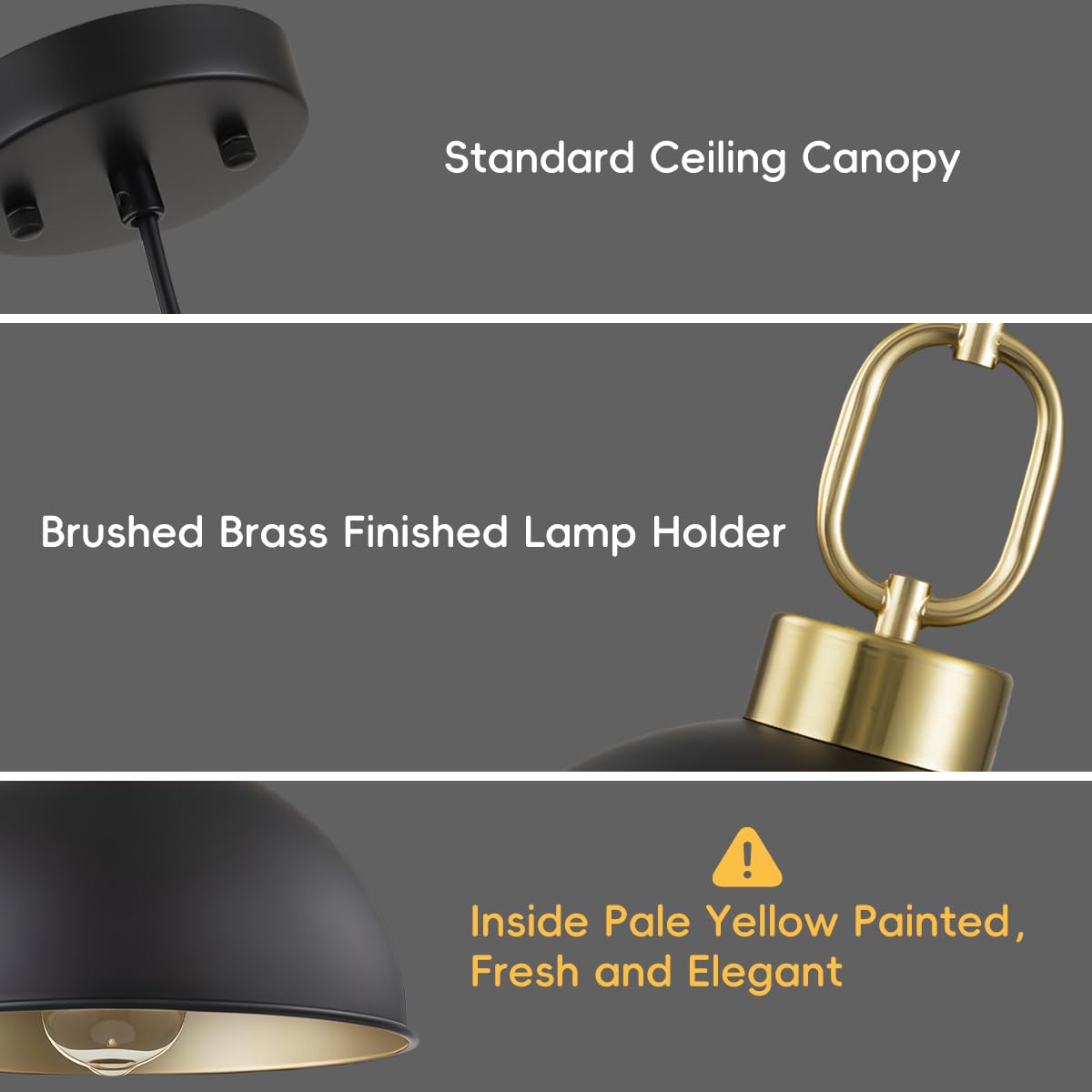 TinHon 2 Pack Black Pendant Lights Kitchen Island, 10'' Farmhouse Industrial Pendant Light Fixtures, Adjustable Height Modern Dome Hanging Light for Kitchen Dining Room Entryway Bar