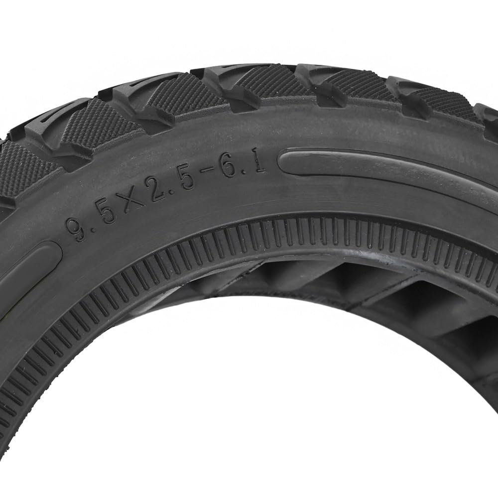 9.5x2.5-6.1 Off-Road Solid Tire Replacement for NIU KQi3 Pro/Max/Sport Scooter - Puncture-Free, Hassle-Free Maintenance - Anti-Skid, Shockproof 9.5 x 2.50 inch Tubeless Tire (Black 2Pcs)