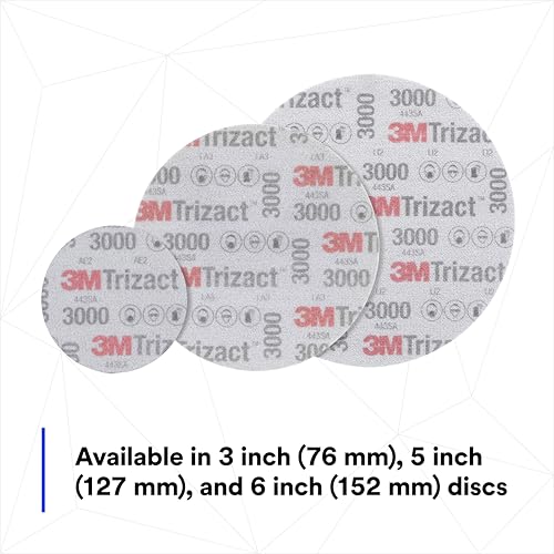 3M Trizact Hookit Foam Disc, 02085, 6 in, P3000, 15 discs per carton,Blue751