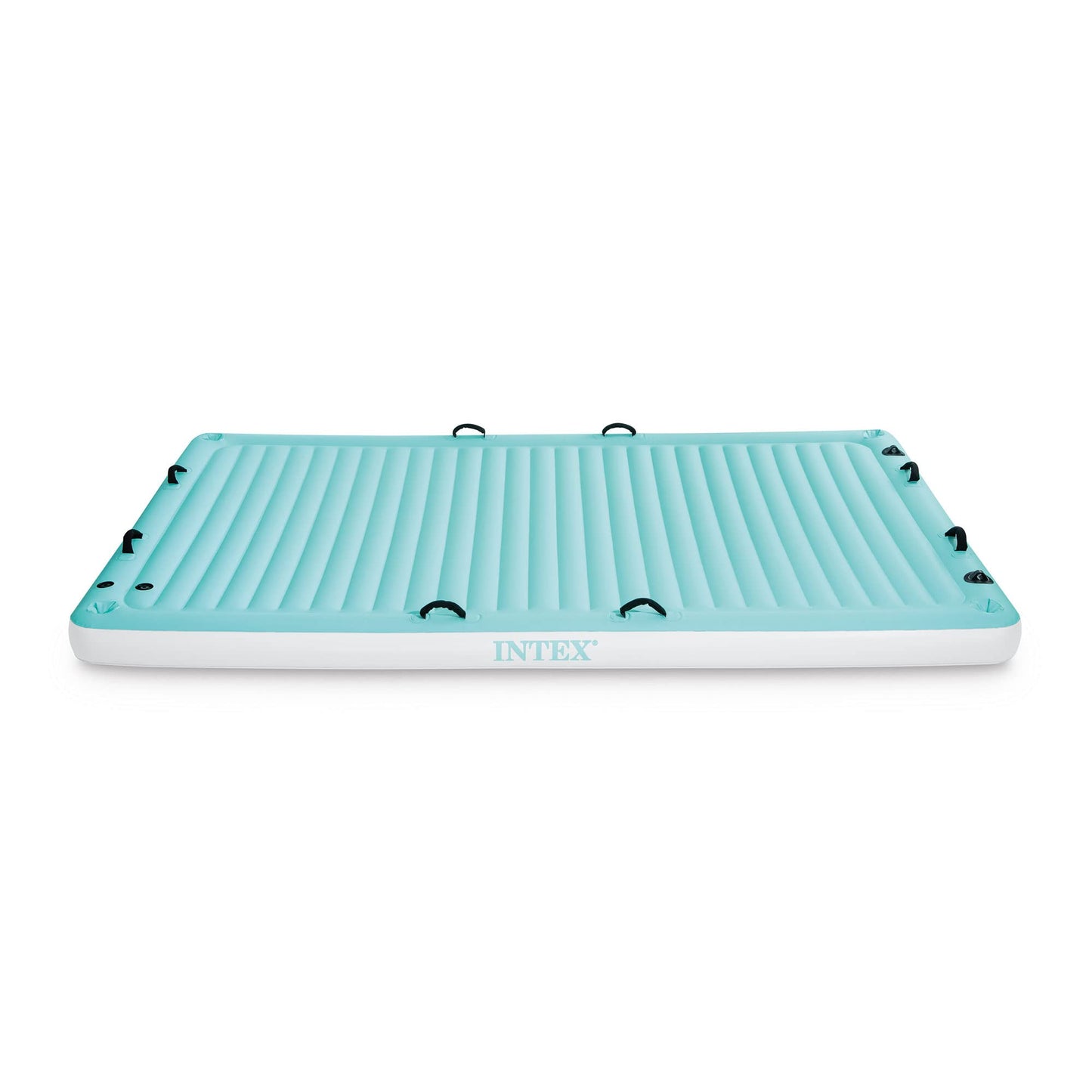 INTEX 56289EP Inflatable Floating Water Lounge: Soft Fabric Handles – Built-In Cup Holders – Secure Tie-Downs – 880lb Weight Capacity – 122" x 72" x 7"