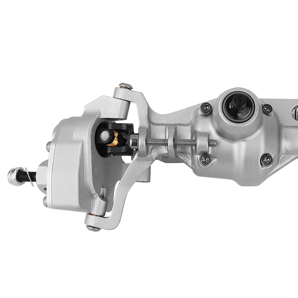 Pothyes CNC Metal Front and Rear Portal Axles for 1/10 RC Crawler Car Axial SCX10 III AXI03006 AXI03007 Wrangler JL AR45 Axle Upgrade Part (Silver)