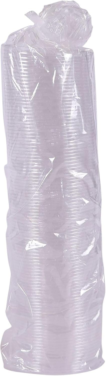 Eco-Products GreenStripe Compostable Plastic Cup Flat Lids, Case of 1000, Perforated Straw Hole, Fits 9-24oz Cups, Made From PLA Renewable Plant Based Plastic, Clear For Visibility
