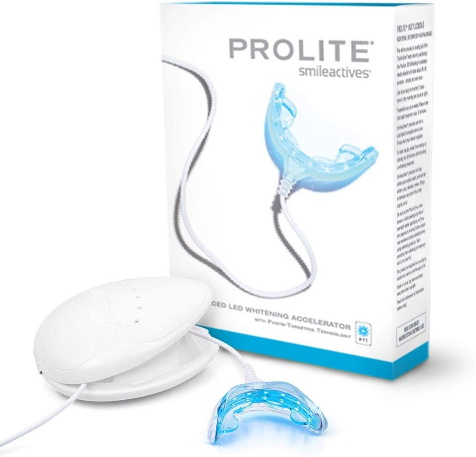 Smileactives Prolite Professional Teeth Whitening Kit, Dental Quality LED Light Teeth Whitener for White Teeth & Smile, 16 Minute Built-in Timer, Teeth Whitening Products, Helps Remove Tooth Stains