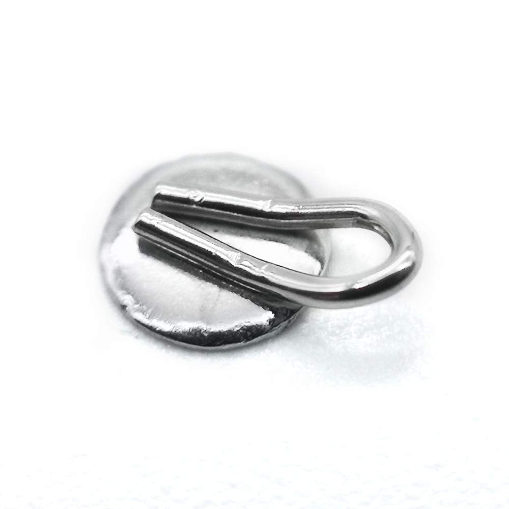Dental Orthodontic Braces Bondable Lingual Buttons With Traction Hooks,10pcs/Pack, Mesh Base (5 Packs)