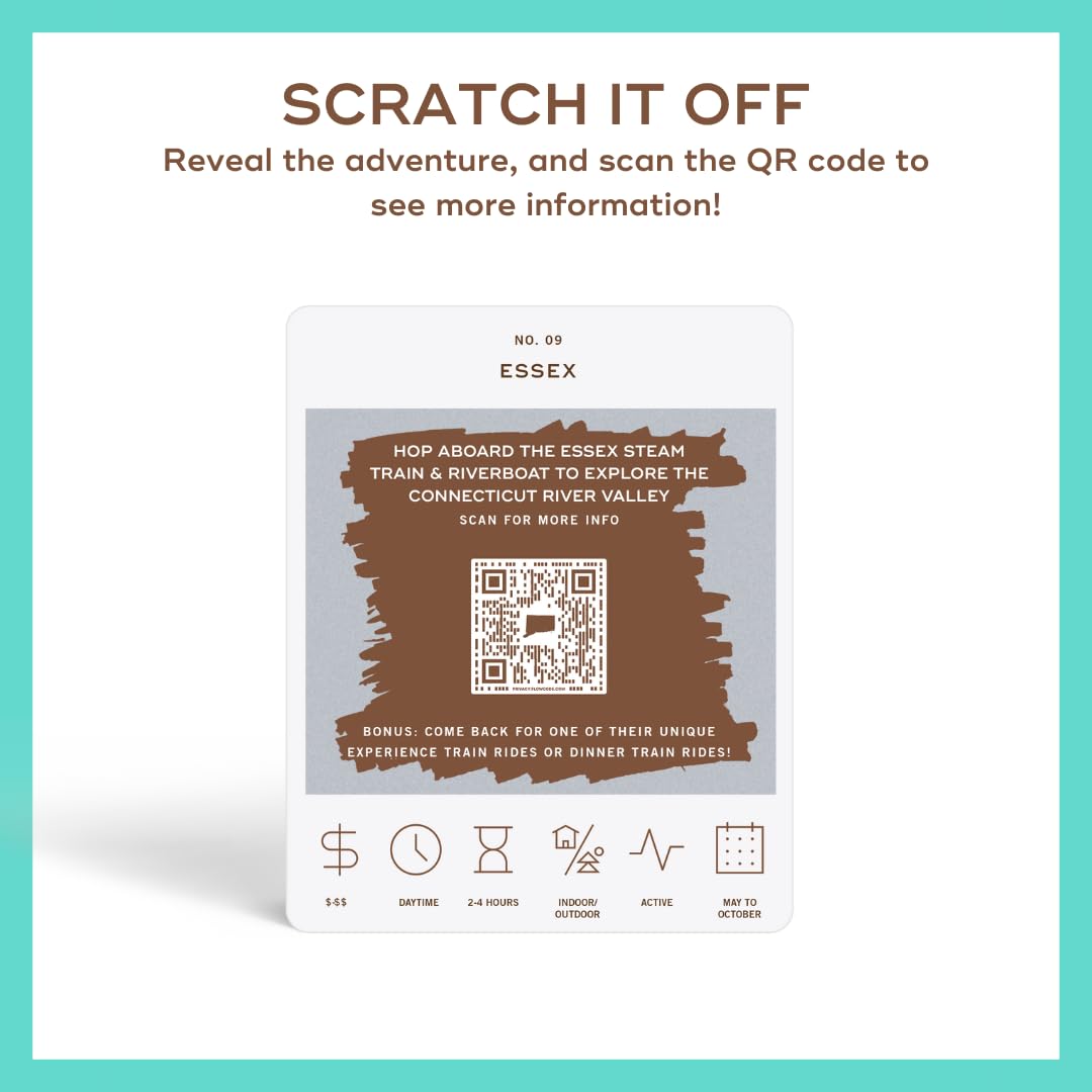 Reach International Outfitters Connecticut Adventure Bucket List: 50 Scratch-Off Cards for Outdoor Activities, Tourist Attractions, and Road Trips - Perfect Travel Gift and Guide for Exploring