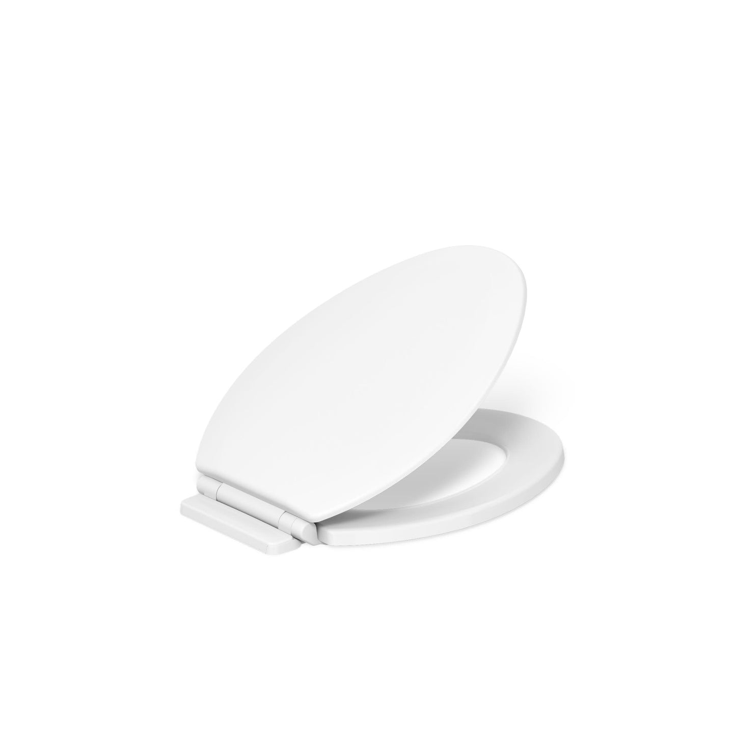 KOHLER Broadwood Quiet-Close, Elongated Toilet Seat Soft Close, Durable Wood, Easy Installation, Universal Fit, Home Essentials, White Finish, K-25881-0
