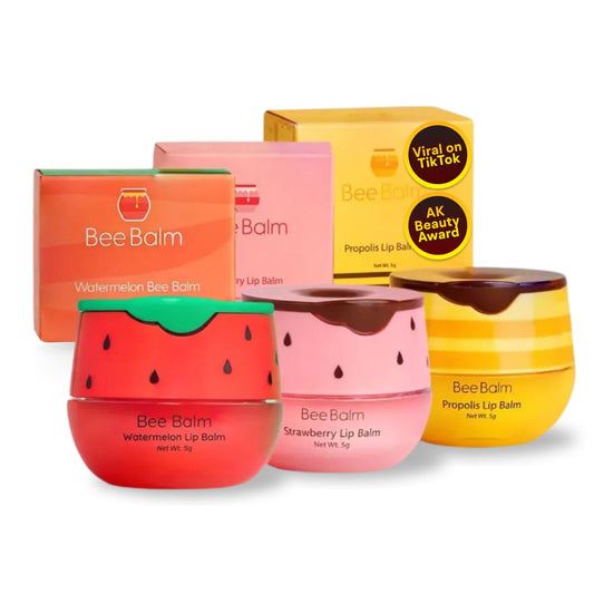 3 Pieces Lip Balm - Original BeeBalm in Watermelon, Strawberry, Honey - Hydrating Lip Care, Lip Butter for Dry and Cracked Lips, Propolis Honey Lip Mask, Lip Moisturizing & Sleep Mask